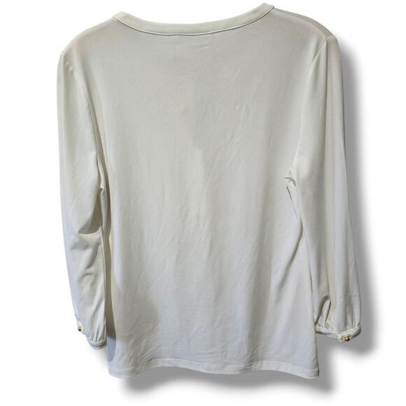 New York & Company Women’s White Stretch Blouse Small NWT Polyester Blend Top - Picture 2 of 8